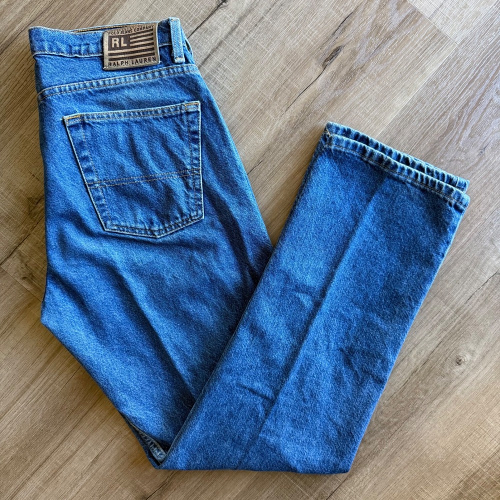 Polo Jeans Co Ralph Lauren Mens 33x32 Classic Fit Blue Denim Straight Leg Jeans